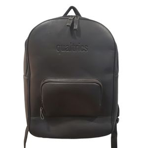 Qualtrics Leather Black Travel Back Pack 12" x 16" School